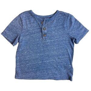3/$15 Old Navy Boys Blue Quarter Button Up Short Sleeve Shirt Size 2T